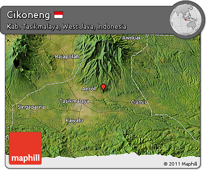 Satellite 3D Map of Cikoneng