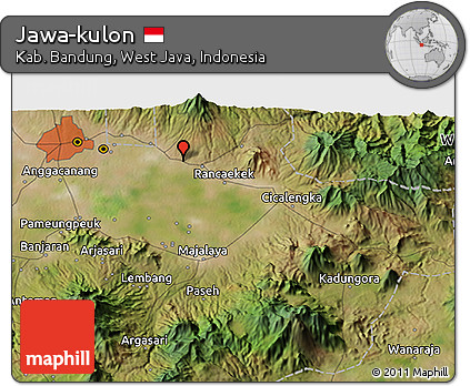 Satellite 3D Map of Jawa-kulon