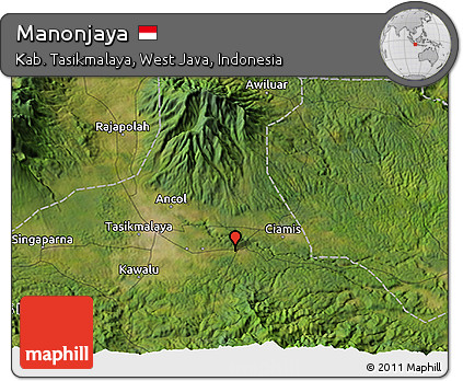 Satellite 3D Map of Manonjaya
