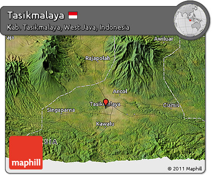 Satellite 3D Map of Tasikmalaya