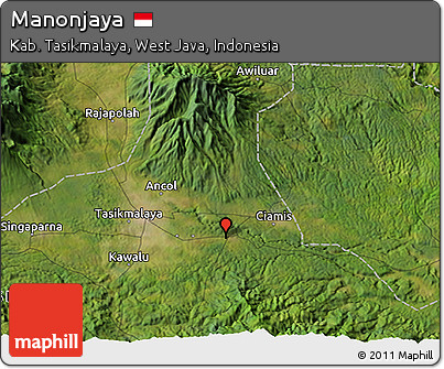 Satellite 3D Map of Manonjaya