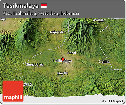 Satellite 3D Map of Tasikmalaya