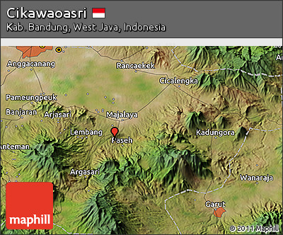Satellite 3D Map of Cikawaoasri