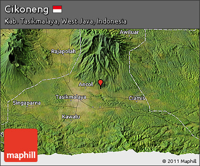 Satellite 3D Map of Cikoneng
