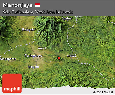 Satellite 3D Map of Manonjaya