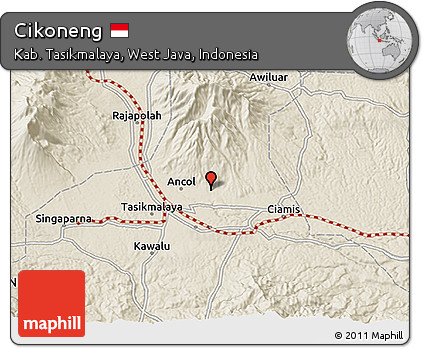 Shaded Relief 3D Map of Cikoneng