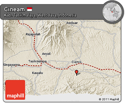 Shaded Relief 3D Map of Cineam