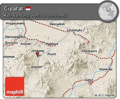 Shaded Relief 3D Map of Cipatat