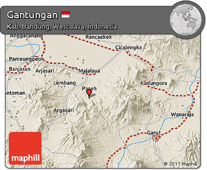 Shaded Relief 3D Map of Gantungan