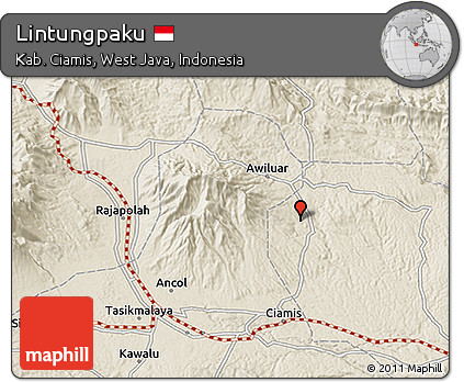 Shaded Relief 3D Map of Lintungpaku