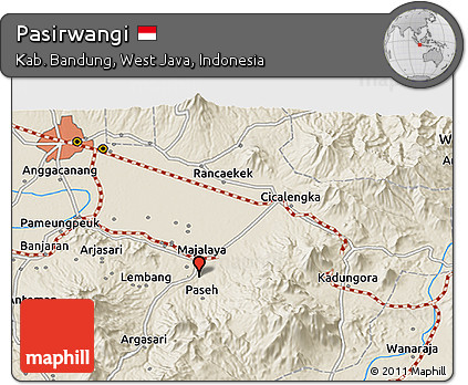 Shaded Relief 3D Map of Pasirwangi