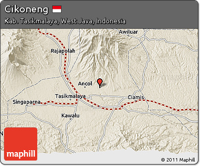 Shaded Relief 3D Map of Cikoneng