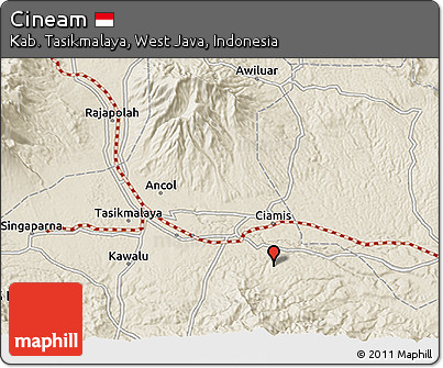 Shaded Relief 3D Map of Cineam