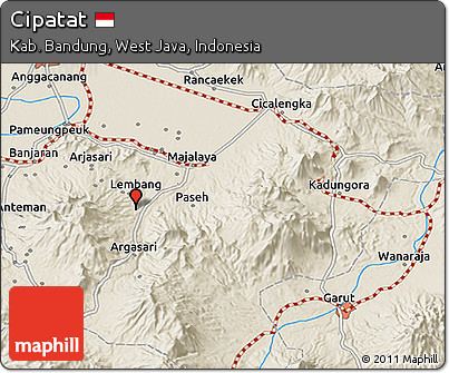 Shaded Relief 3D Map of Cipatat