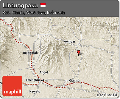 Shaded Relief 3D Map of Lintungpaku