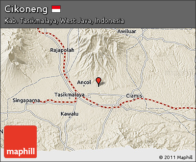 Shaded Relief 3D Map of Cikoneng