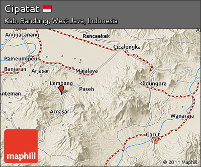 Shaded Relief 3D Map of Cipatat
