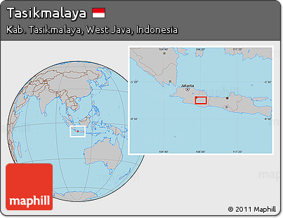 Gray Location Map of Tasikmalaya