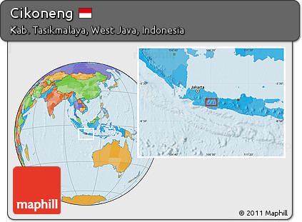 Political Location Map of Cikoneng