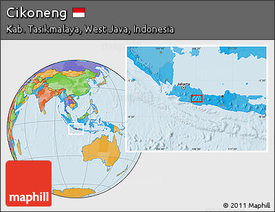 Political Location Map of Cikoneng