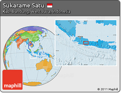 Political Location Map of Sukarame Satu
