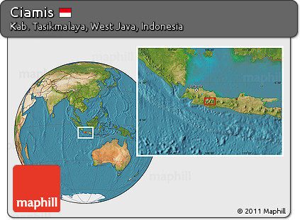 Satellite Location Map of Ciamis