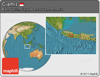 Satellite Location Map of Ciamis