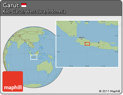Savanna Style Location Map of Garut