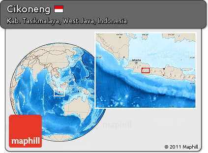 Shaded Relief Location Map of Cikoneng