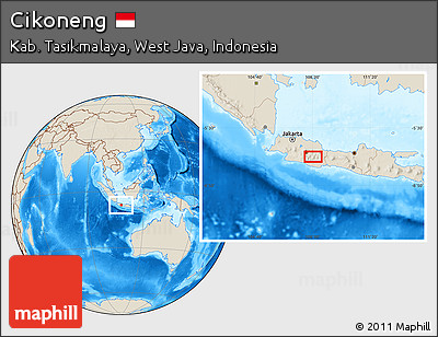 Shaded Relief Location Map of Cikoneng