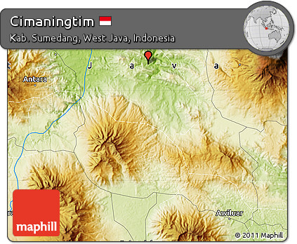 Physical Map of Cimaningtim