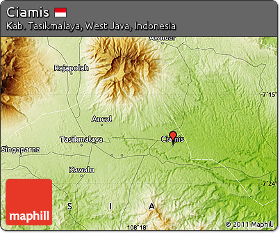 Physical Map of Ciamis