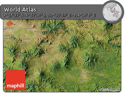Satellite Map of the Area around 7° 10' 2" S, 108° 1' 30" E