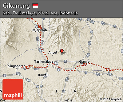 Shaded Relief Map of Cikoneng
