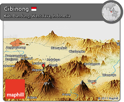 Physical Panoramic Map of Cibinong