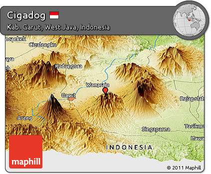 Physical Panoramic Map of Cigadog