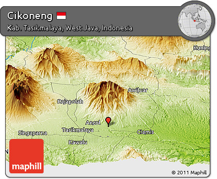 Physical Panoramic Map of Cikoneng