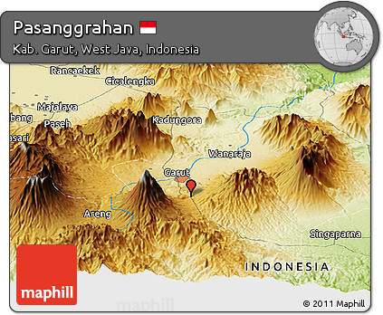 Physical Panoramic Map of Pasanggrahan