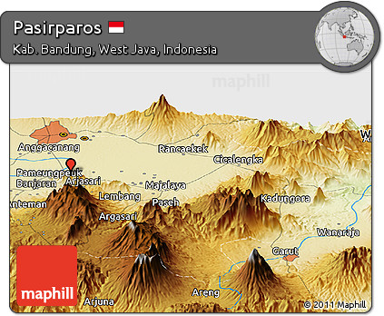 Physical Panoramic Map of Pasirparos