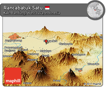 Physical Panoramic Map of Rancabatuk Satu