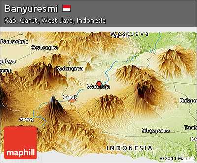 Physical Panoramic Map of Banyuresmi