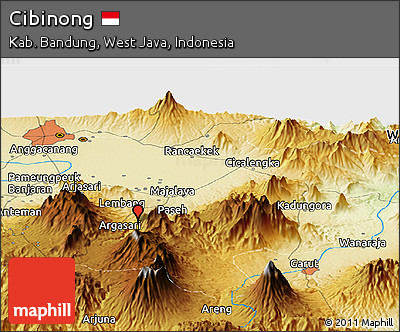 Physical Panoramic Map of Cibinong