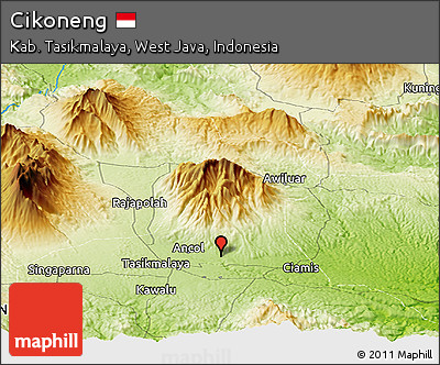 Physical Panoramic Map of Cikoneng