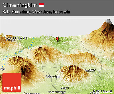 Physical Panoramic Map of Cimaningtim