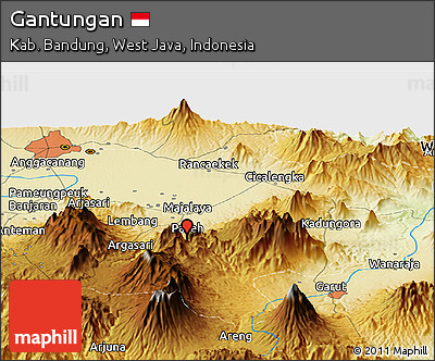 Physical Panoramic Map of Gantungan