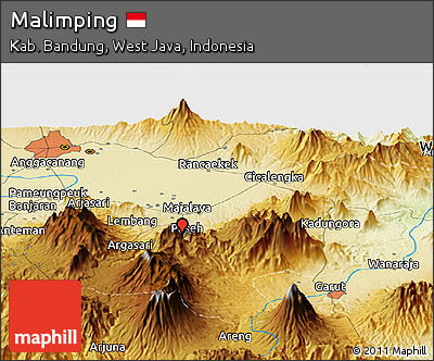 Physical Panoramic Map of Malimping