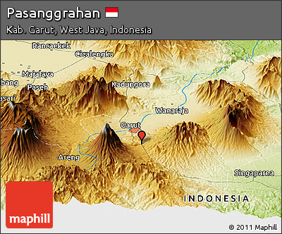 Physical Panoramic Map of Pasanggrahan