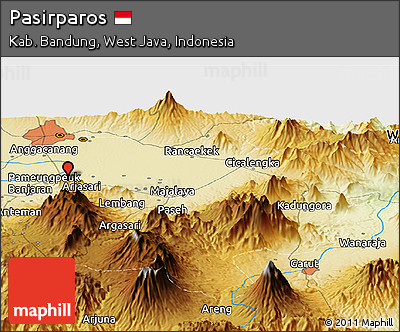 Physical Panoramic Map of Pasirparos