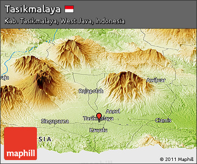 Physical Panoramic Map of Tasikmalaya