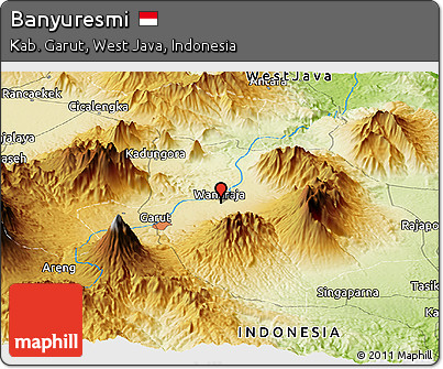 Physical Panoramic Map of Banyuresmi